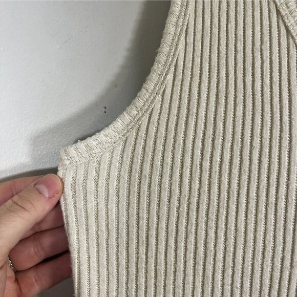 American Eagle Knit Tank Top M Tan Ribbed Y2K Classic Neutral Minimalist Grunge - Picture 2 of 8